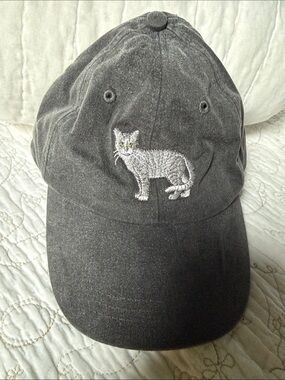 Adams Dark Gray Cat Embroidered Baseball Cap
